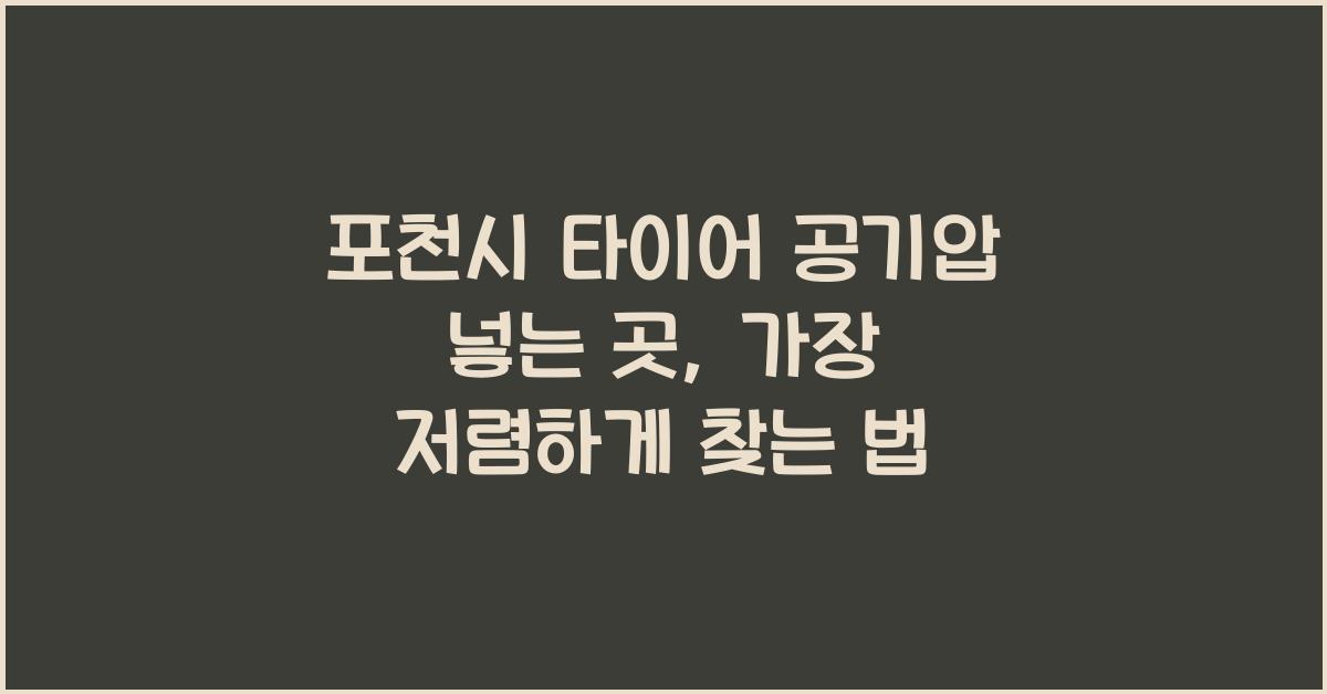 포천시 타이어 공기압 넣는 곳