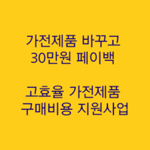  가전제품 바꾸고 30만원 페이백 고효율 가전제품 구매비용 지원사업