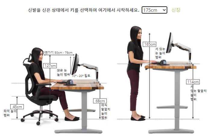 책상과 의자 높이 측정