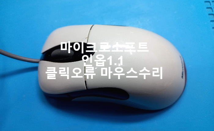  전북 정읍에서 택배로 보내온 마이크로소프트 인옵1.1 클릭 오류 마우스수리