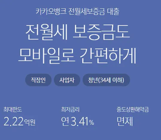 카카오뱅크 전월세보증금 대출 상품안내