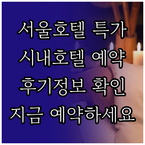서울 호텔 예약 서울 시내 호텔 특가