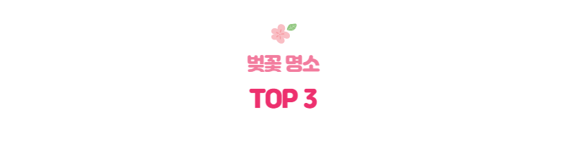벚꽃 명소 Top3