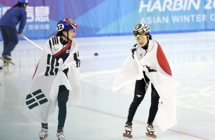 하얼빈 쇼트트랙 아시안게임 최민정 1000M 신기록 3관왕 (2)