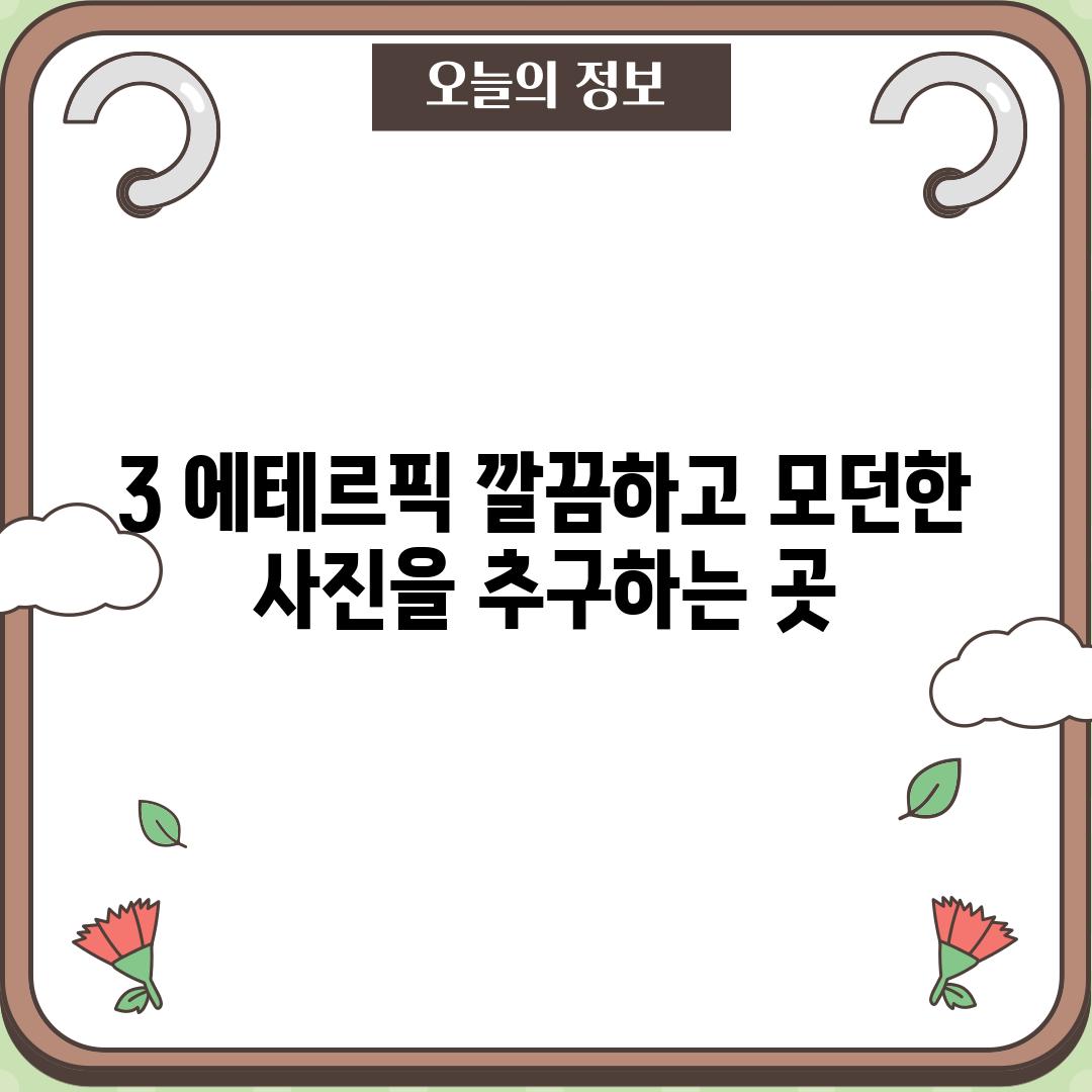 3. 에테르픽: 깔끔하고 모던한 사진을 추구하는 곳