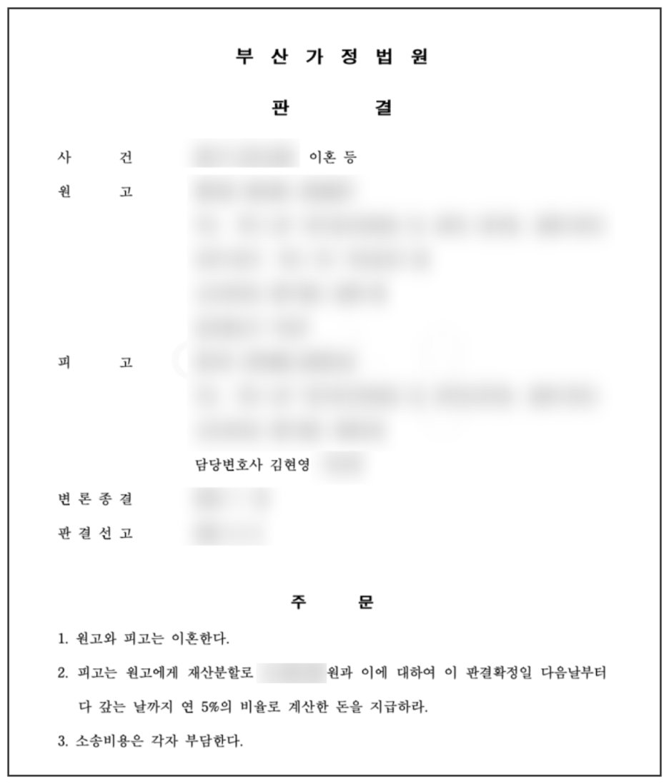 부산이혼변호사 재산분할은