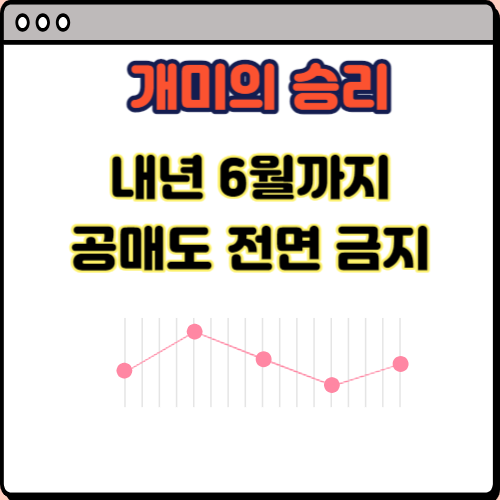 드디어 공매도 전면 금지 내년 6월까지, 개미의 승리