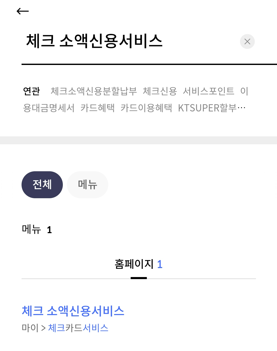 신한카드 앱에서 체크 소액신용서비스 신청