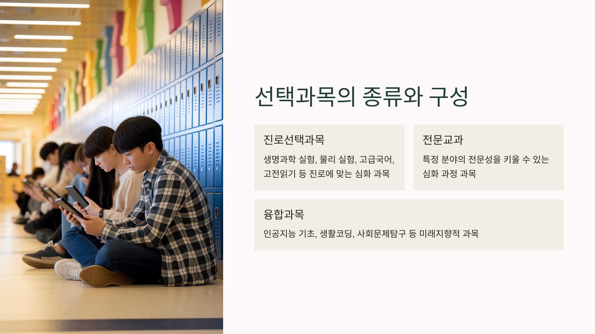 선택 과목의 구성
