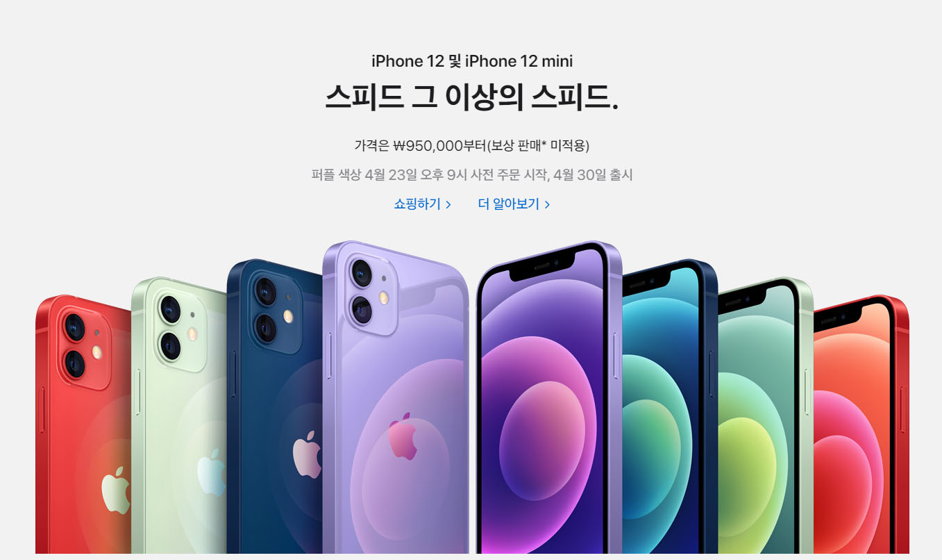  애플 아이폰 12  퍼플 출시일