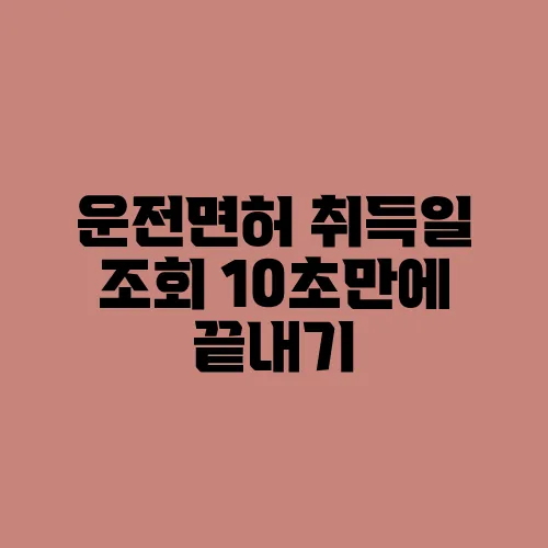 운전면허 취득일 조회 10초만에 끝내기
