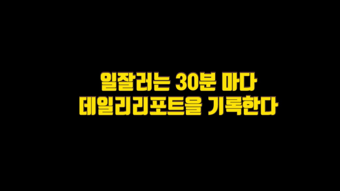  일잘러는 30분 마다 데일리리포트을 기록한다