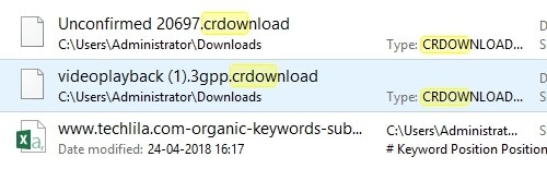 윈도우에 있는 crdownload 확장자 파일들