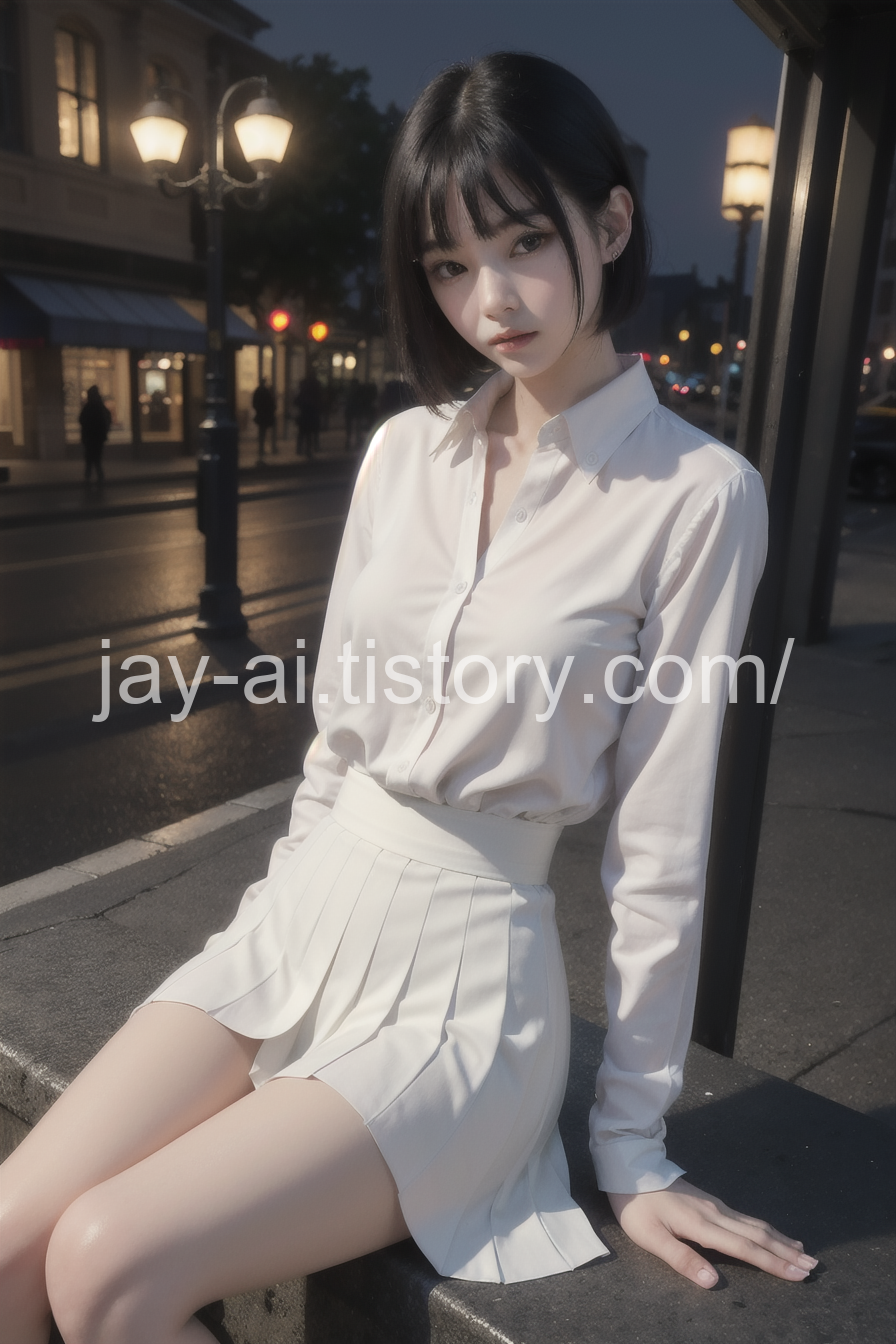  [AI lookbook] 저녁 야경 데이트 여자친구 / Girlfriend on a night out / 夕方 夜景 デート 彼女