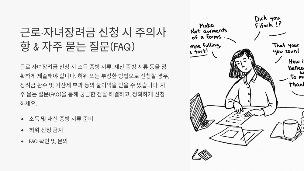 근로·자녀장려금 신청 시 주의사항 &amp; 자주 묻는 질문(FAQ)