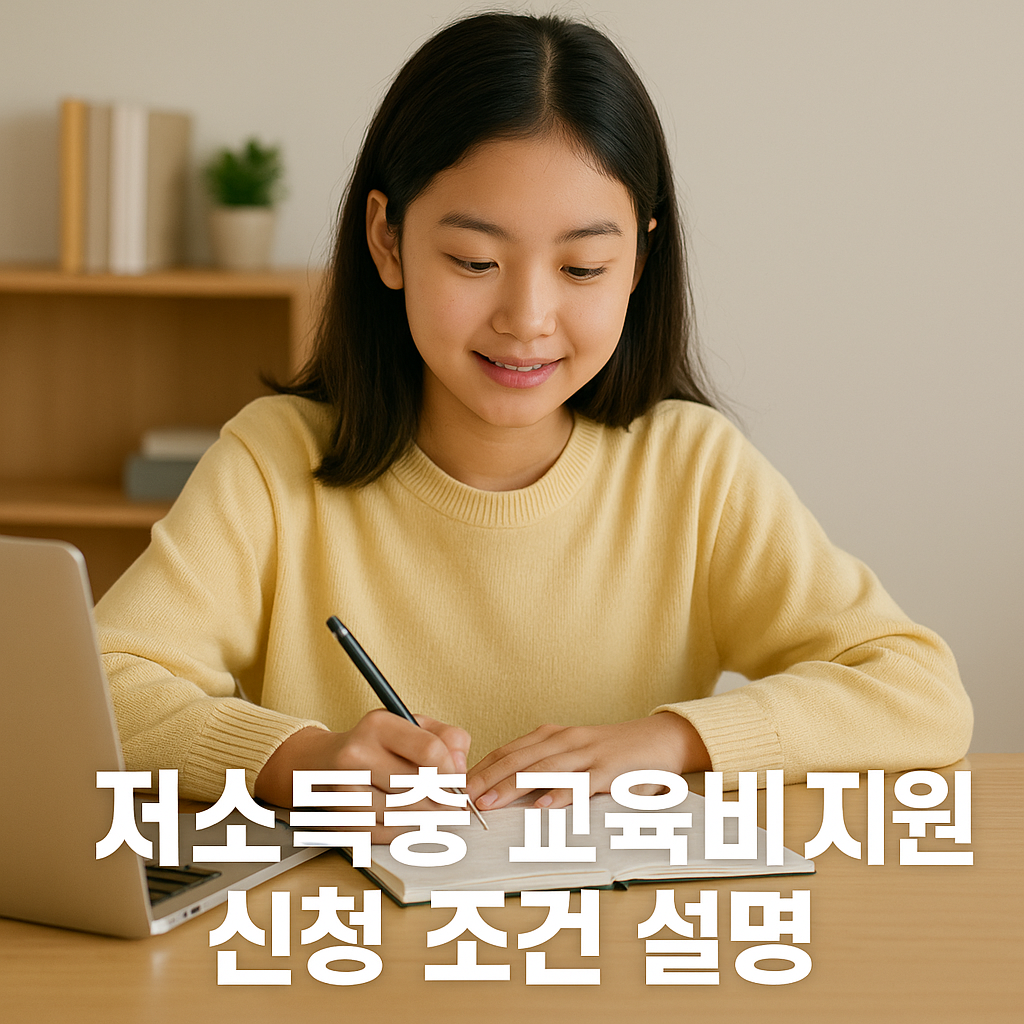 저소득층 교육비 지원 신청 조건 설명