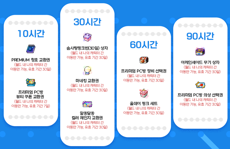 총 누적 접속 시간 보상! 총 누적 접속 시간 보상!