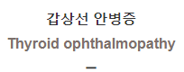  갑상선 안병증 [Thyroid ophthalmopathy]