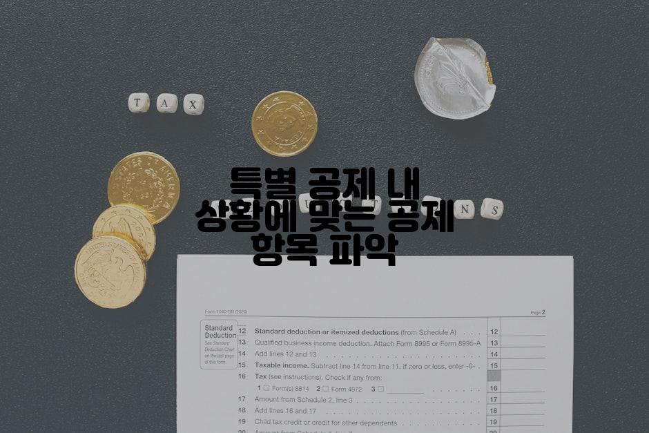 특별 공제 내 상황에 맞는 공제 항목 파악