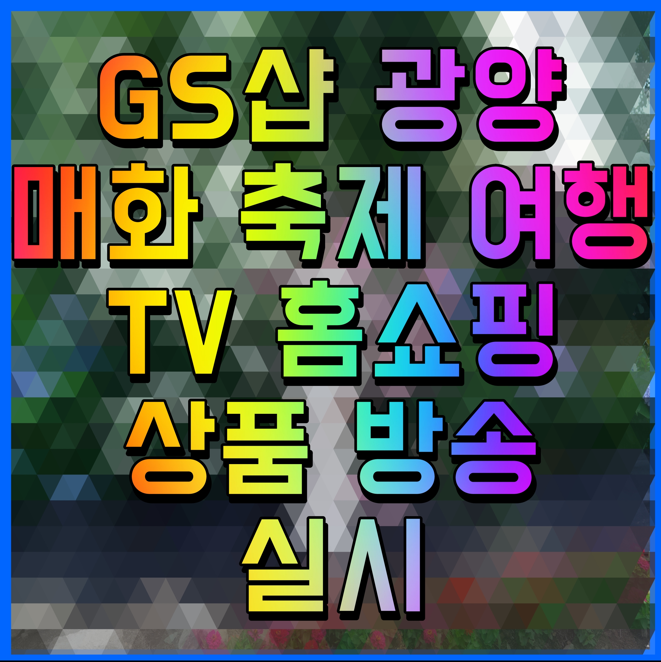  GS샵 광양 매화 축제 여행 TV 홈쇼핑 상품 방송 실시