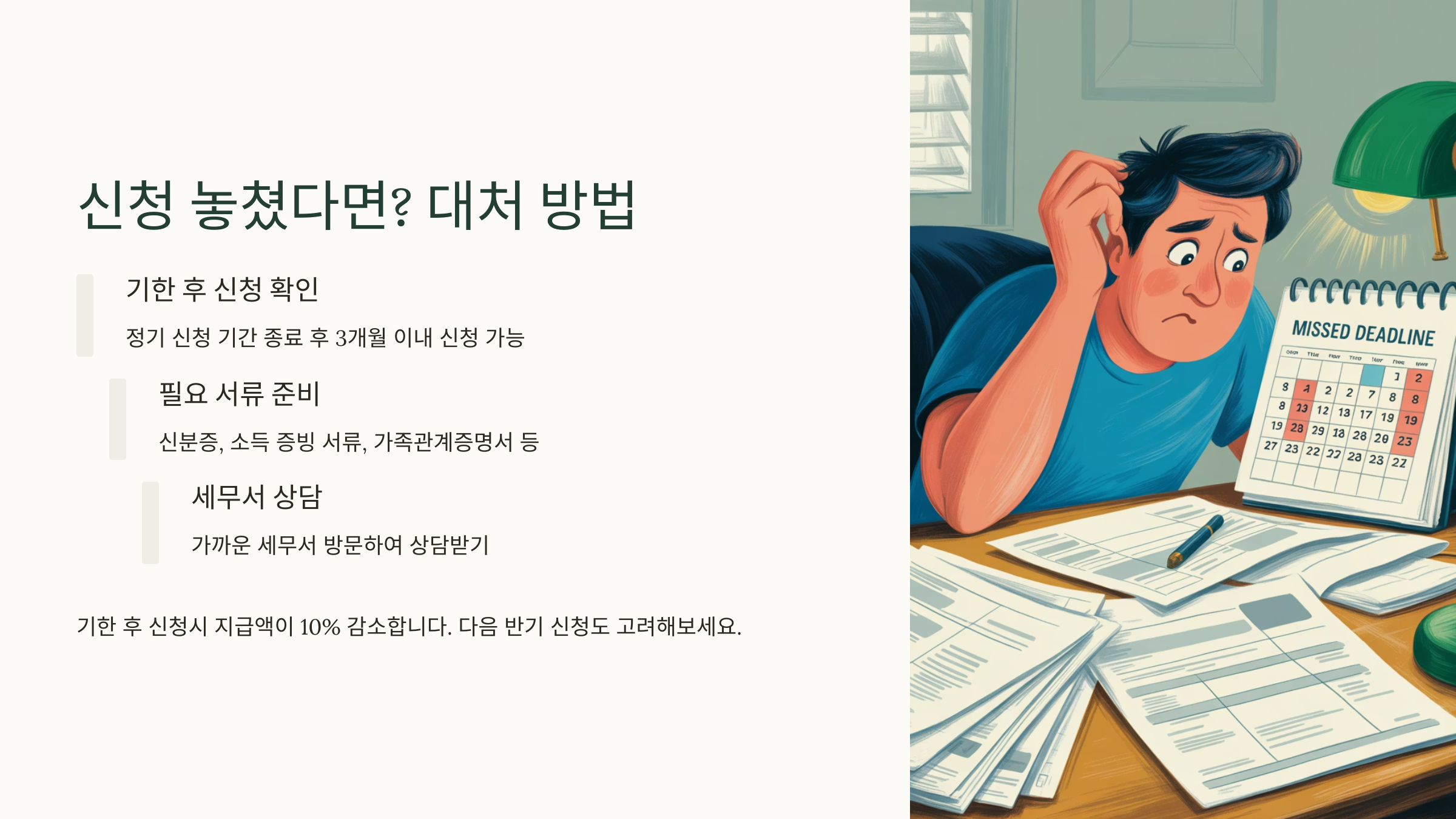 신청 놓쳤다면? 대처 방법 🔍