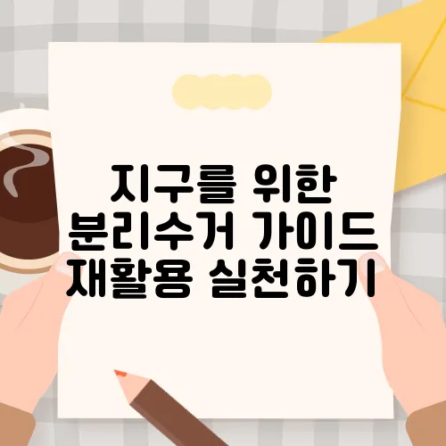 지구를 위한 분리수거 가이드 재활용 실천하기