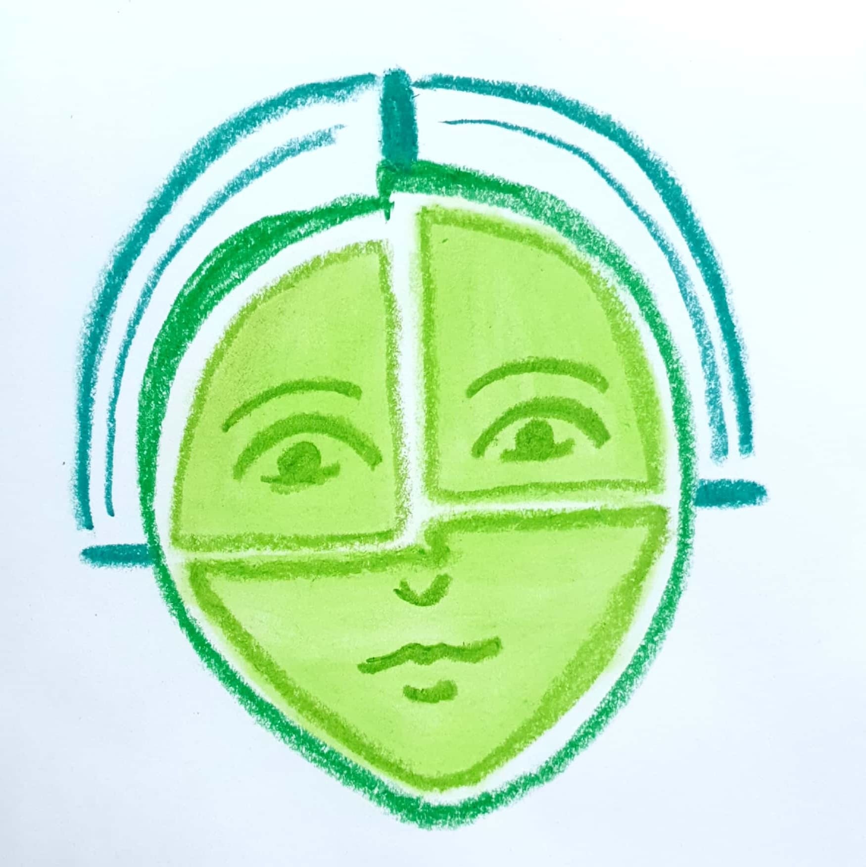  Green Cell 초록 세포 / 일러스트 그림 드로잉 / 얼굴 그리기