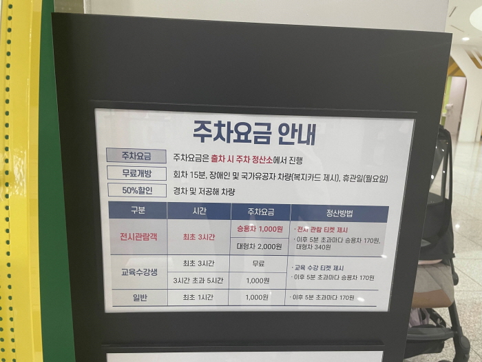 고양어린이박물관 예약, 주차