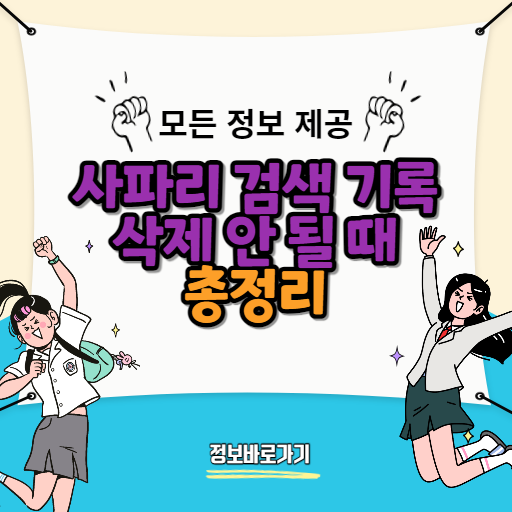 사파리-검색-기록-삭제-안-될 때