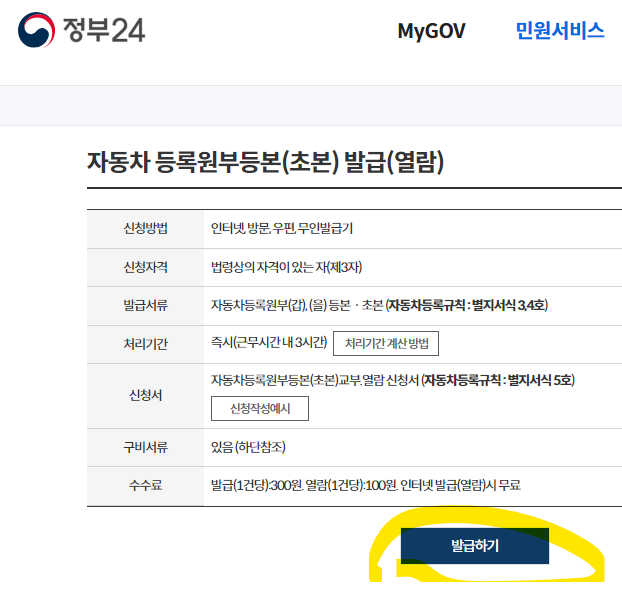 자동차증록원부 인터넷 발급방법