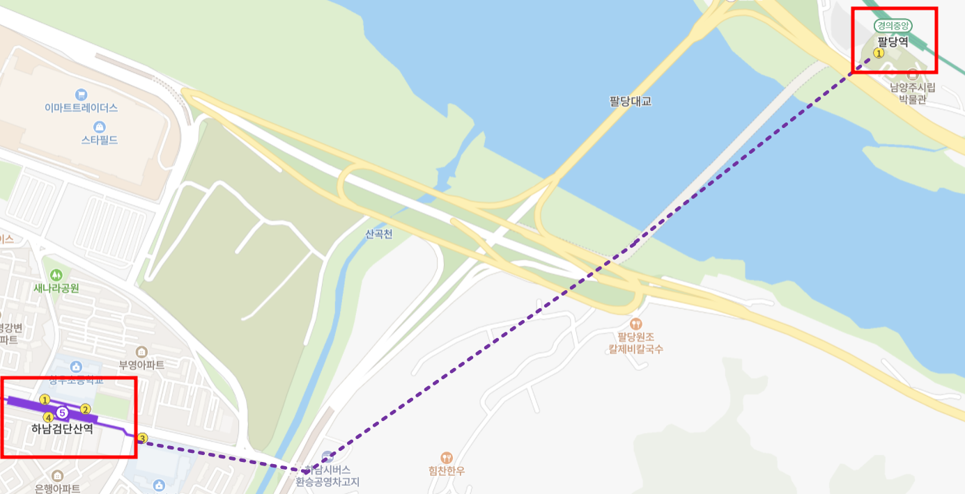 서울시-5호선-팔당역-연장안-지도-사진