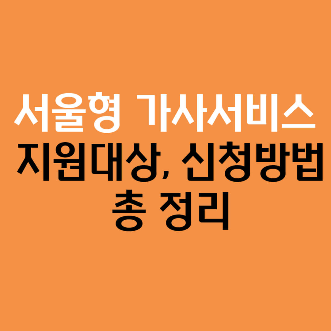 서울형 가사서비스 지원대상&#44; 신청방법&#44; 자치구별 문의