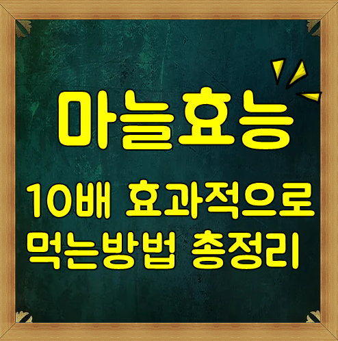  마늘 효능 ㅣ 10배 효과적으로 마늘먹는방법
