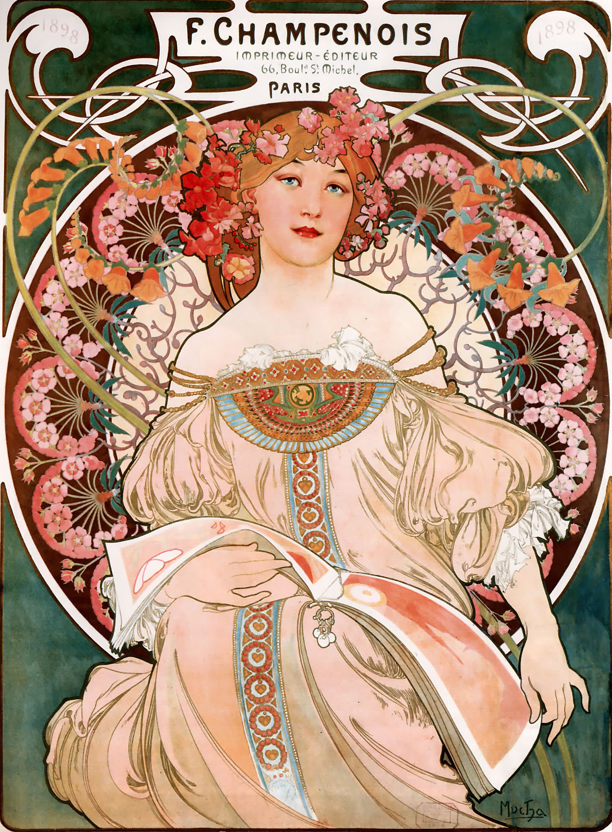 포스터;으로 알폰스 무하 ; 1898; 석판 인쇄 ; 72&amp;#44;7 x 55&amp;#44;2 센티미터