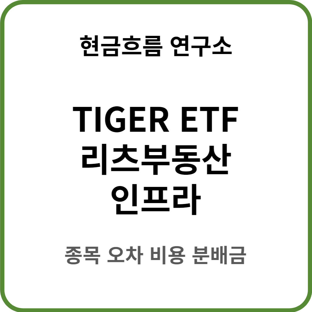  TIGER 리츠부동산인프라 ETF를 알아보도록 하겠습니다! 비용 규모 종목 추적오차 분배금 지급 현황 등