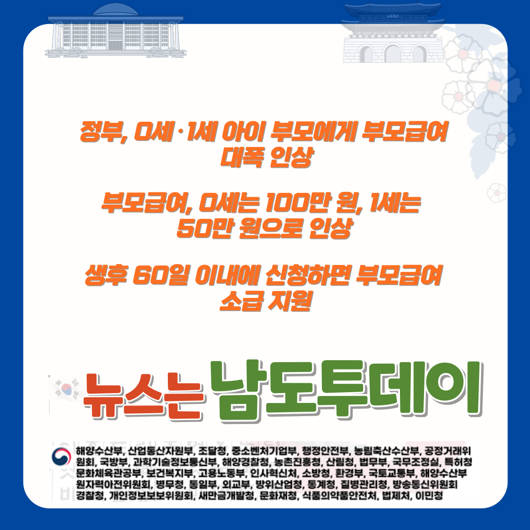  부모급여, 양육비용 부담 경감으로 저출산 해결-남도투데이