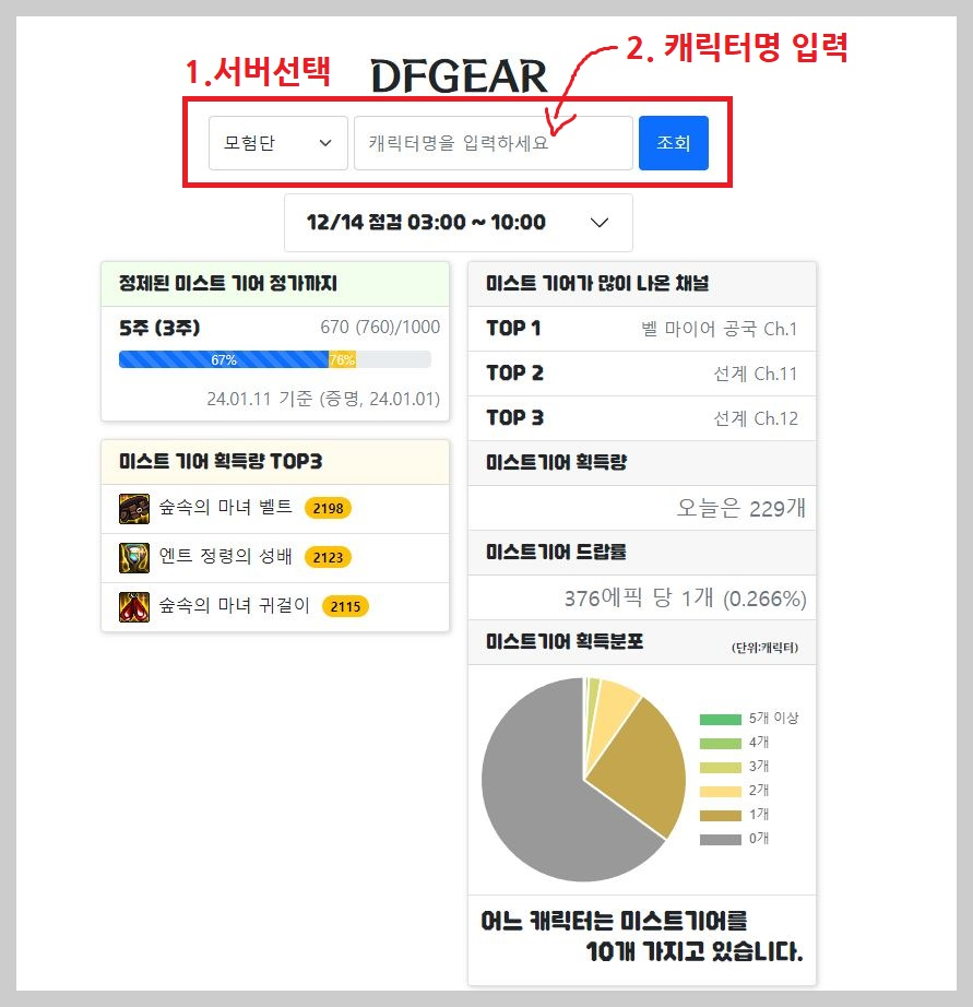  중재자 에픽 획득이나 미스트 기어 획득 정보 관련 사이트