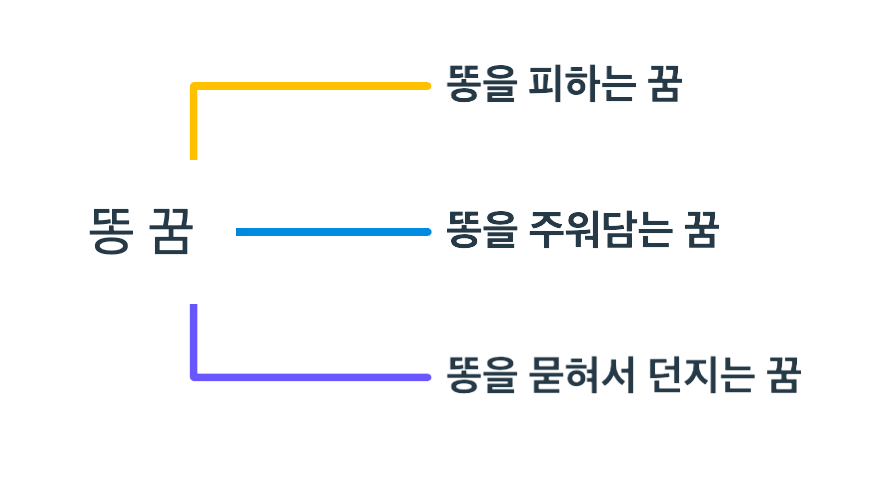 똥 꿈 정리한 만인드 맵