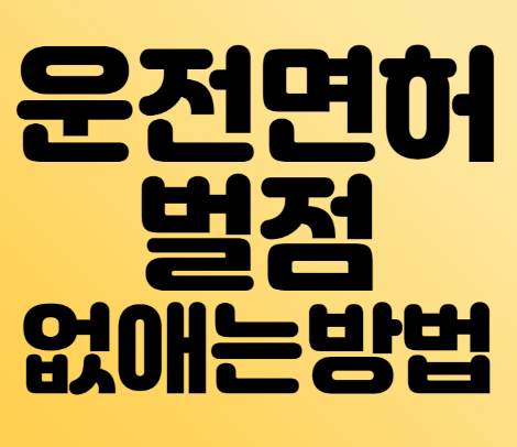  운전면허 벌점 없애는 방법