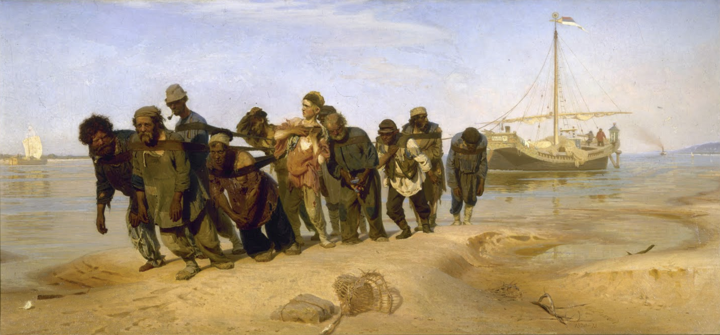 일리야 레핀&#44; &#39;볼가강의 배 끄는 사람들 Barge Haulers on the Volga&#39;