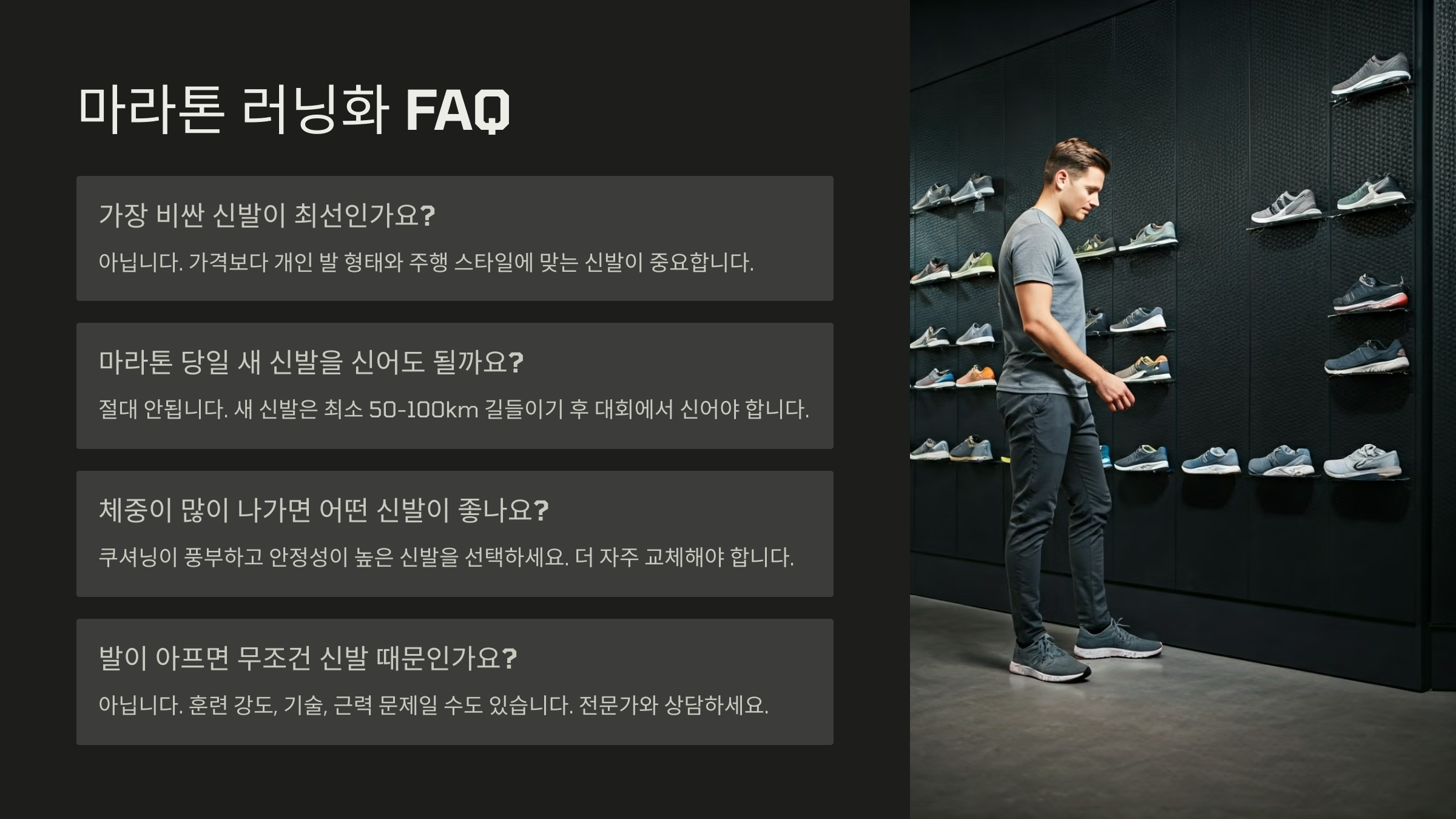 마라톤 러닝화 관련 자주 묻는 질문 (FAQ)
