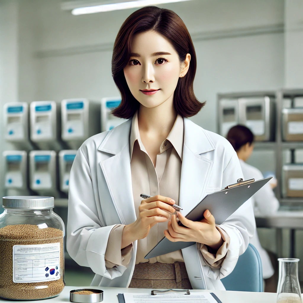 사료 원료 품질을 점검 중