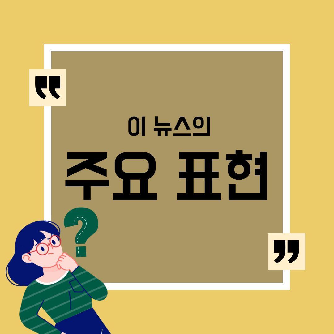 이 뉴스의 주요 표현