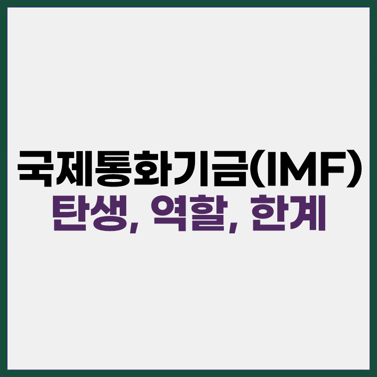 국제통화기금 IMF 탄생 역할 영향력 한계