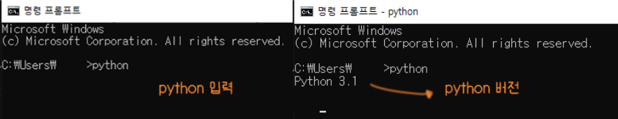 명령 프롬프트에 python을 입력