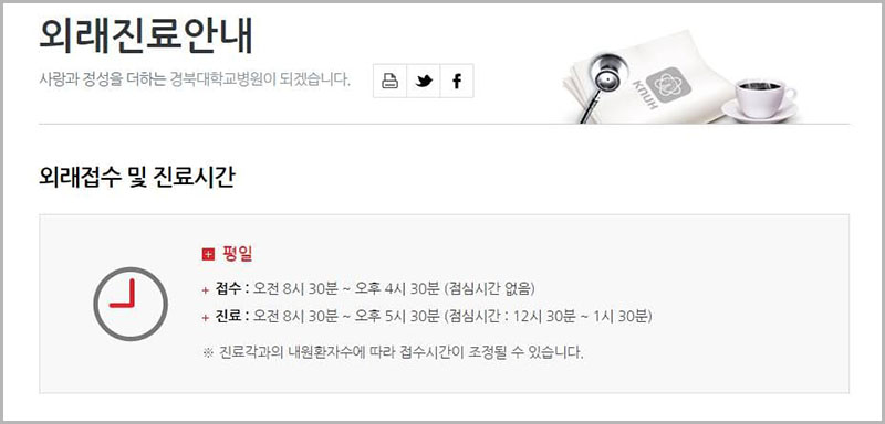 진료 안내 및 절차