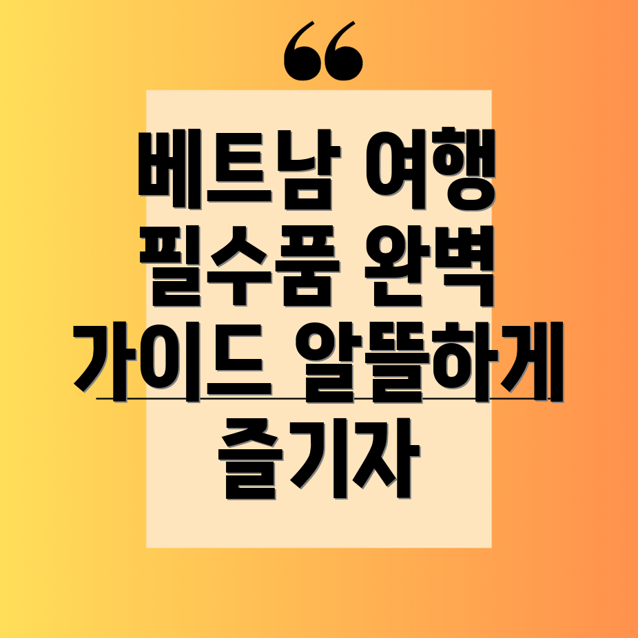 베트남 여행 필수품