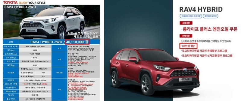 토요타 라브4(RAV4) 하이브리드 실제 구매후기 3편(취득세) 토요타 라브4(Rav4) 하이브리드 실제 구매후기 3편(취득세)