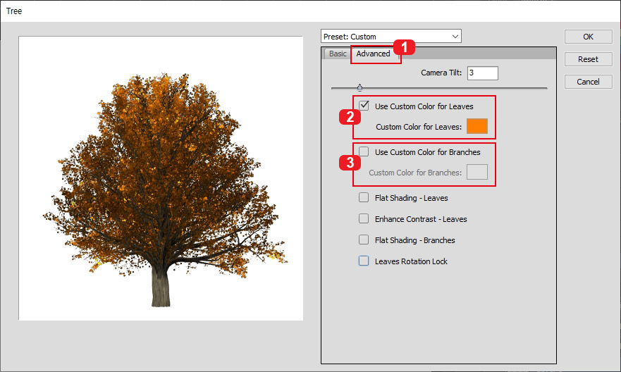 나무 색상 변경