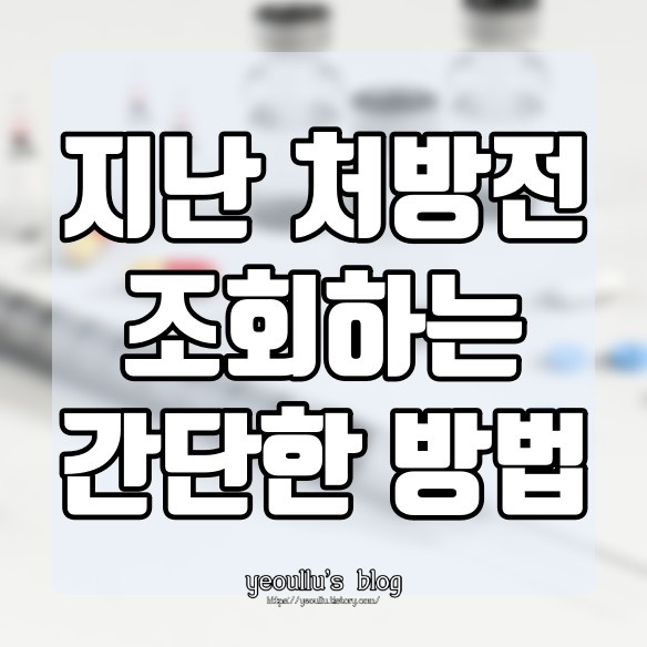  내가 받았던 지난 처방전 조회 방법 알아보기
